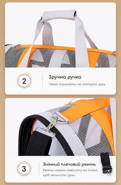 Сумка-переноска для кошек и собак с вентиляцией - Черный S AZ01 фото