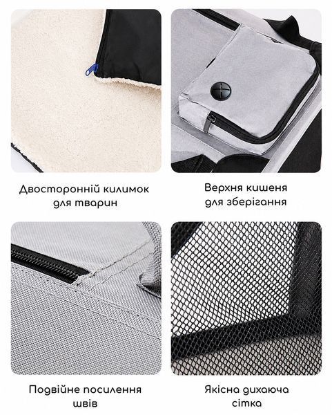 Манеж-переноска для собак и кошек со стальным каркасом, M 60 &times; 42 &times; 42 см &mdash; серый TST-QF01 фото